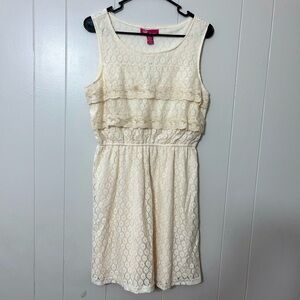 Up by Ultra Pink Beige Lace Dress Size L NWT